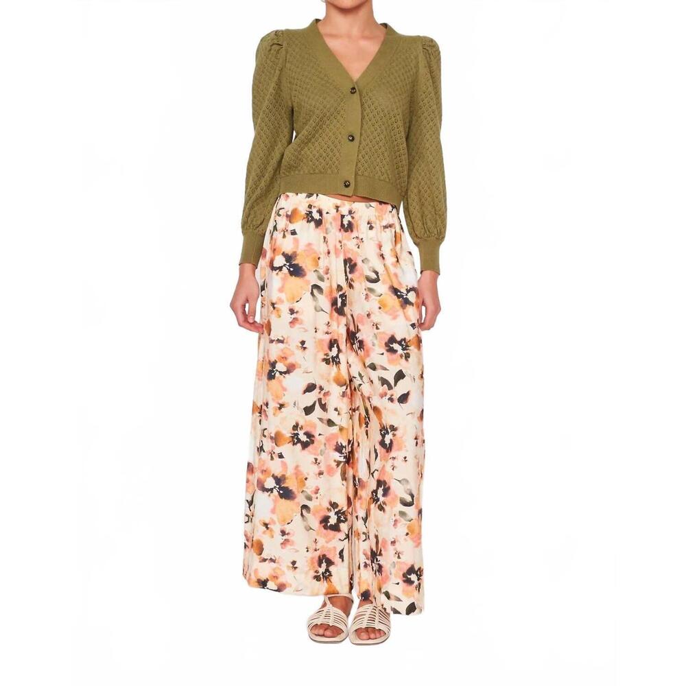 NEW DRA LOS ANGELES ryan puff sleeve cardigan in basil